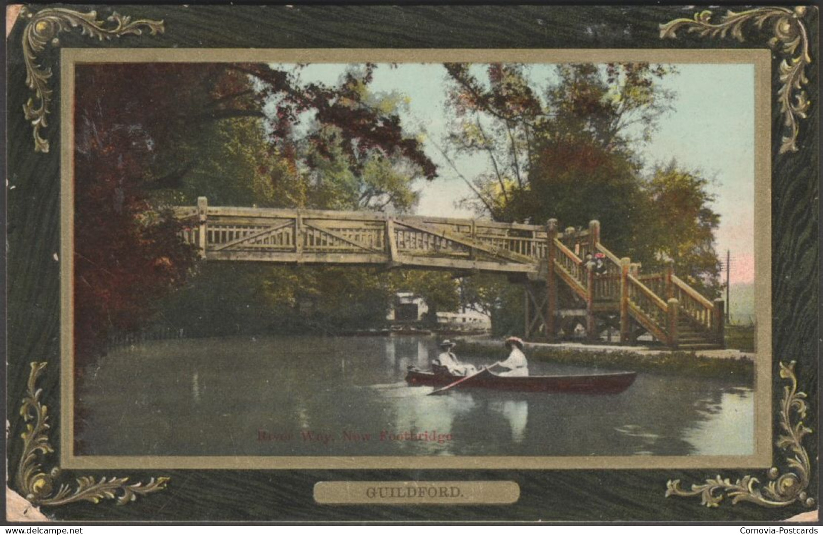 New Footbridge, River Wey, Guildford, Surrey, 1912 - Frith's Postcard - Surrey