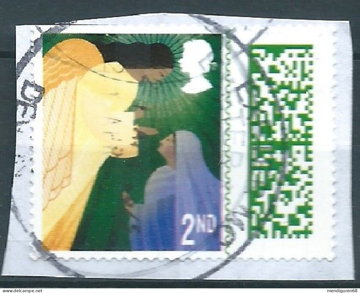 GROSSBRITANNIEN GRANDE BRETAGNE GB 2022 CHRISTMAS S/A: THE ANNUNCIATION 2ND USED ON PAPER SG 4732 MI 5068 YT 5459 - Used Stamps