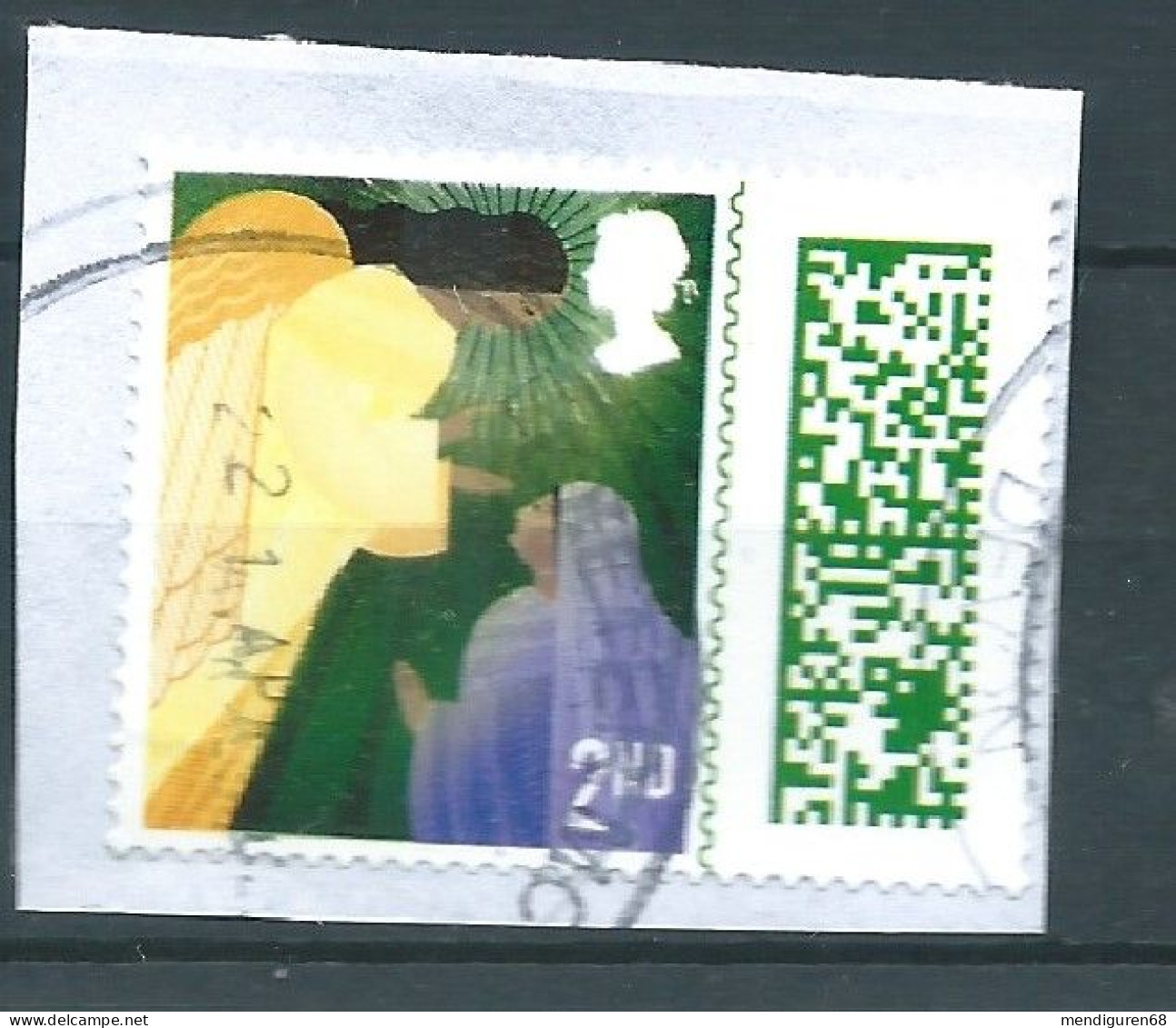 GROSSBRITANNIEN GRANDE BRETAGNE GB 2022 CHRISTMAS S/A: THE ANNUNCIATION 2ND USED ON PAPER SG 4732 MI 5068 YT 5459 - Used Stamps