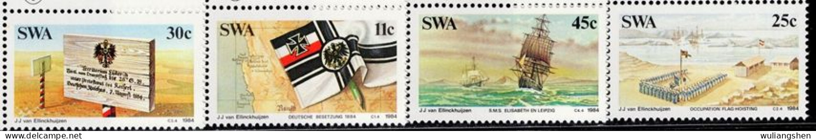 TT0570 South West Africa 1984 German Colonial History Flag Battler Etc. 4V  MNH - Nuevos