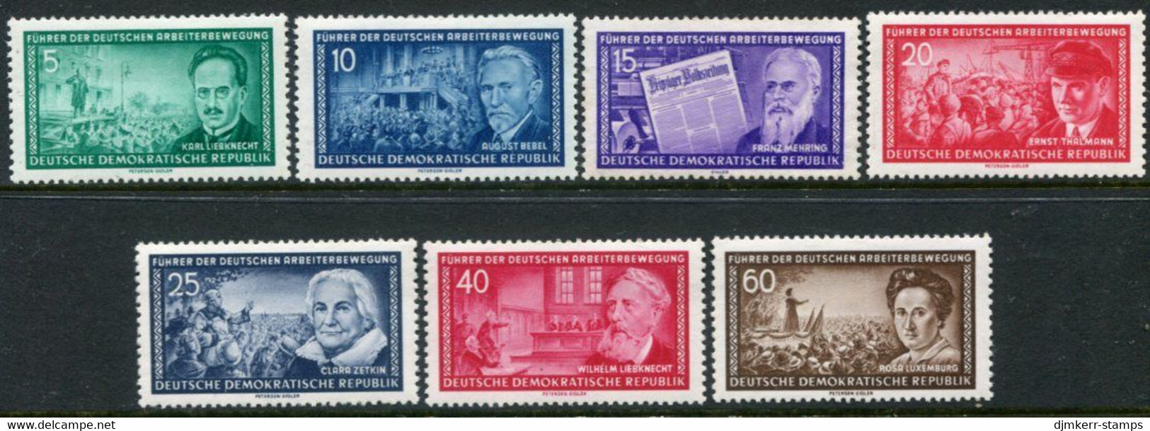 DDR / E. GERMANY 1955 Leaders Of The Workers' Movement LHM / *.  Michel  472-78 - Unused Stamps
