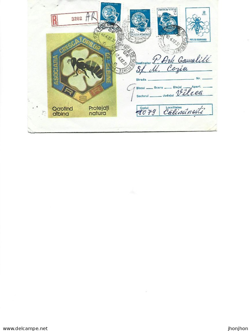 Romania - Postal Stationery Cover Used 1986(164) -  Association Of Beekeepers - By Protecting The Bee, Protect Nature - Abeilles