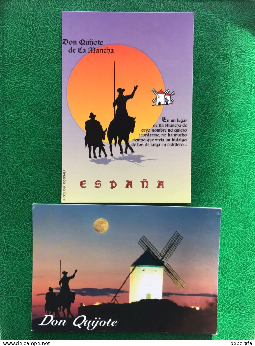 España Spain, QUIJOTE CERVANTES, 2 Tarjetas Postale Nuevas (2) - Sonstige & Ohne Zuordnung
