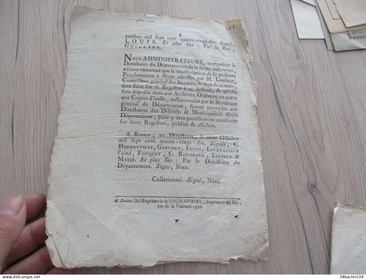 Proclamation Du Roi 21/09/1790 Rentes Des Maisons Religieuses En L'état - Gesetze & Erlasse