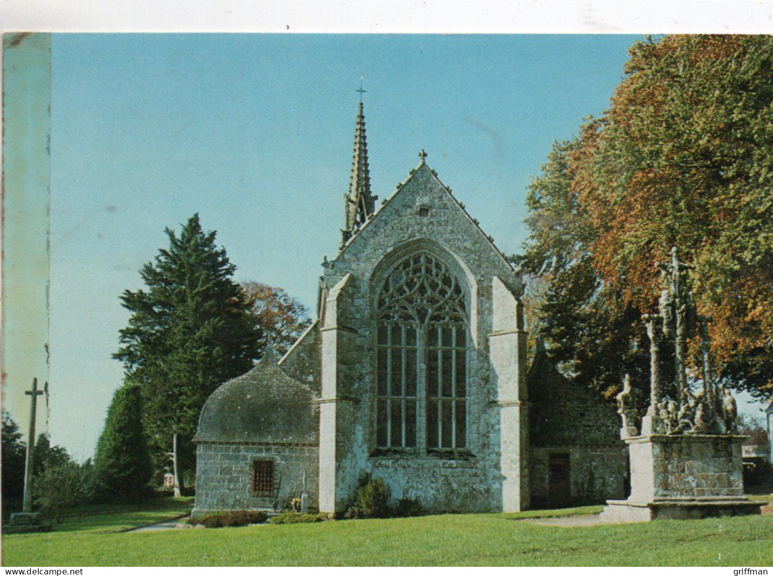 CLEDEN POHER LE CALVAIRE ET LE CHEVET DE L'EGLISE CPSM GM TBE - Cléden-Cap-Sizun