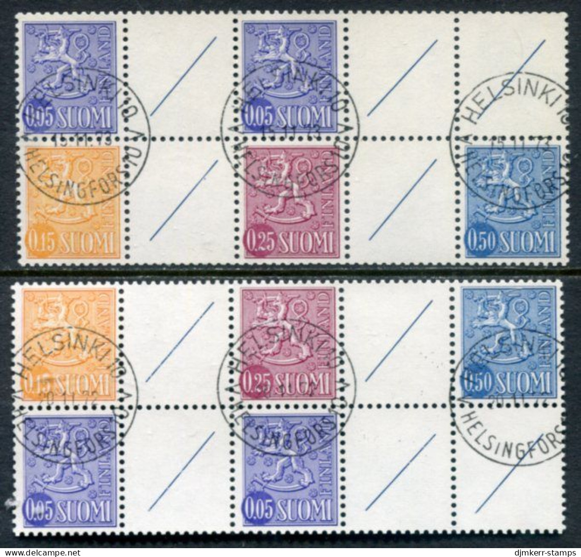 FINLAND 1972 Lion Definitive 1 Mk Booklet Panes Used.  Michel H-Blatt 5-6 - Markenheftchen