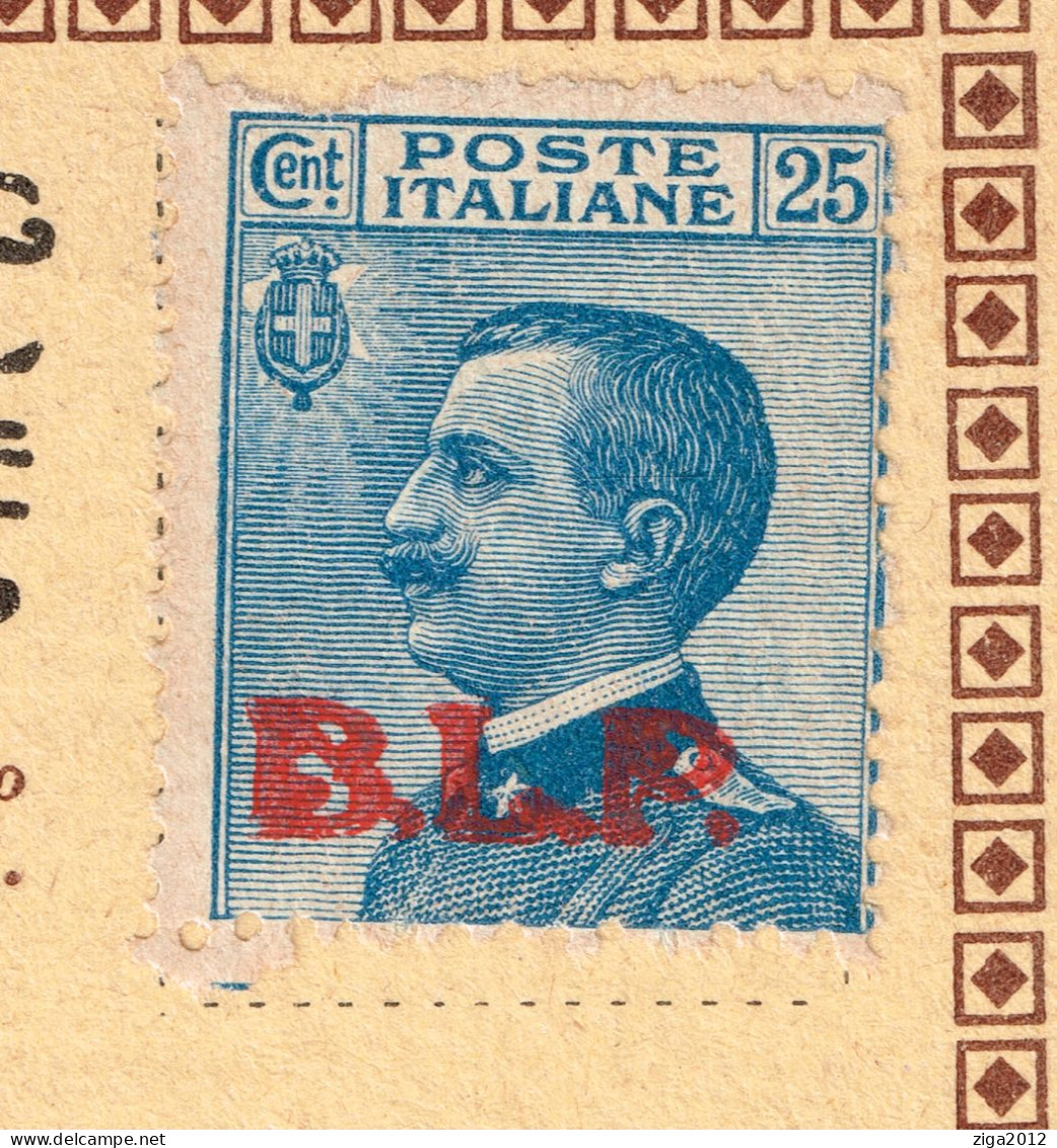 ITALY 1923 B.L.P. BUSTA LETTERA POSTALE CON C.25 III° TIPO NUOVA E COMPLETA - Reclame