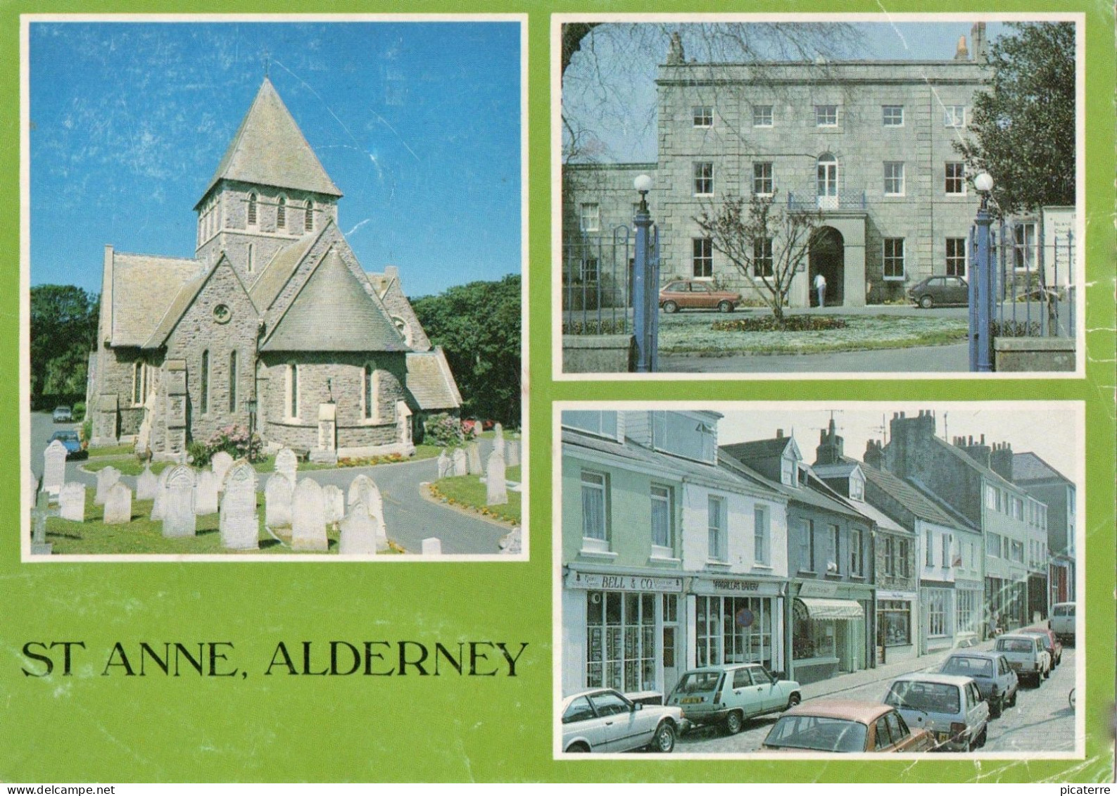 ALDERNEY- MULTIVIEW 3 Views - St.Annes Church, Island Hall, Victoria Street,1990- Island Views-- Ile Aurigny - Alderney