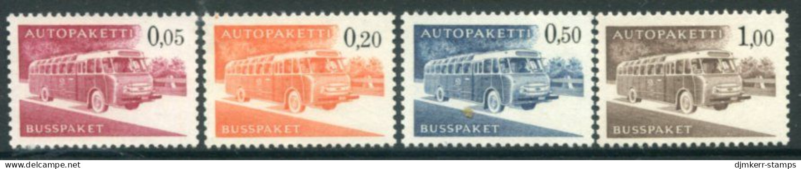 FINLAND 1963 Bus Parcel Set Of 4 On Ordinary Paper MNH / **.  Michel 10x-13x - Pakjes Per Postbus