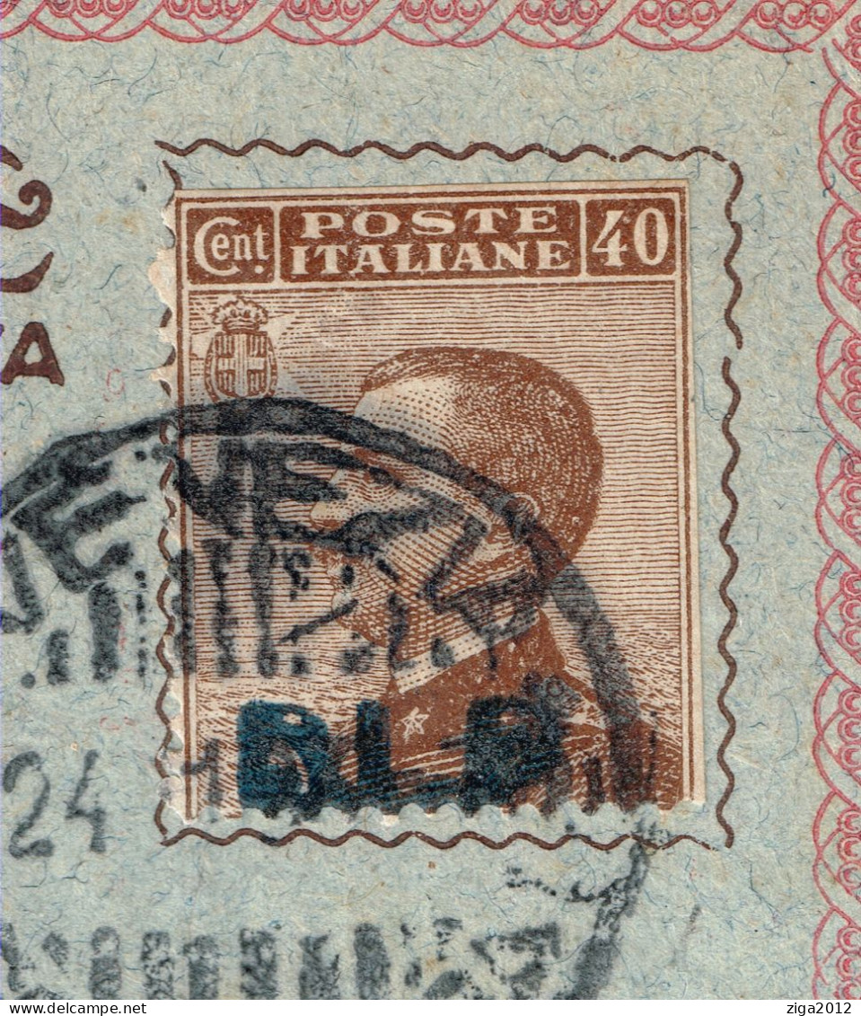 ITALY 1921 B.L.P. FRONTE BUSTA LETTERA POSTALE CON C.40 I° TIPO ANNULLATO - Pubblicitari