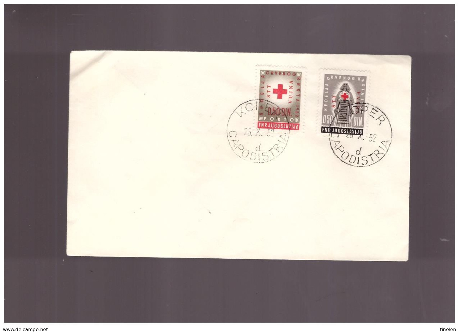 Trieste Zona B - 1952 Fdc Croce Rossa- Rote Kreuz - Croix Rouge . Red Cross - Used