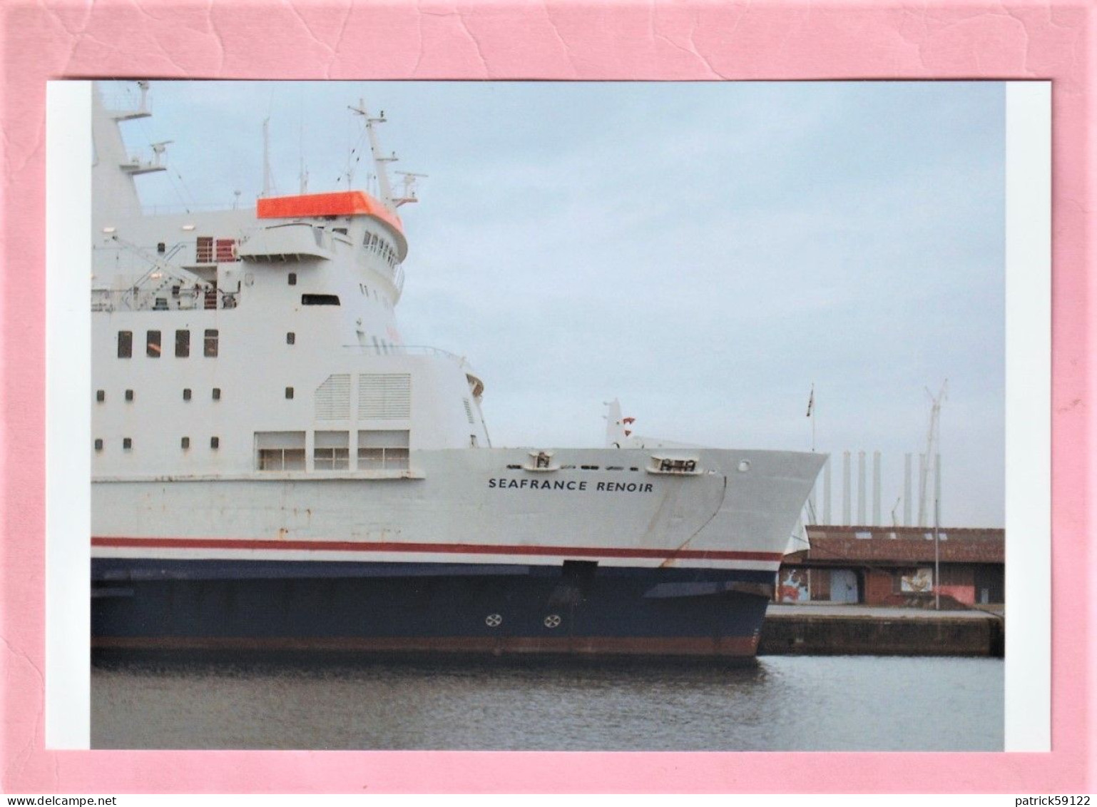 PHOTOGRAPHIE - PORT DE DUNKERQUE - SEAFRANCE   " RENOIR  " (4)  PORT D'ATTACHE : CALAIS - PAQUEBOT - Barcos