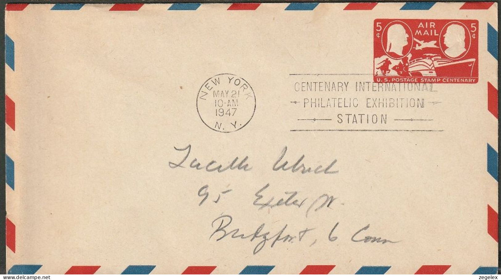 United States - Postal Stationary. 1947 Airmail - Centenary International Philatelic Exhibition. UC17 ** - 1941-60