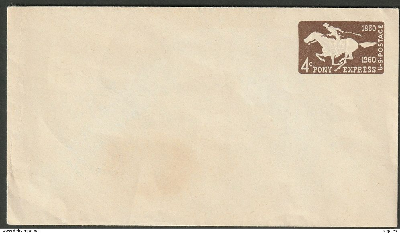 United States - Postal Stationary. 1960 4 Cents Pony Express Scott U543 Unused. Horse - 1941-60