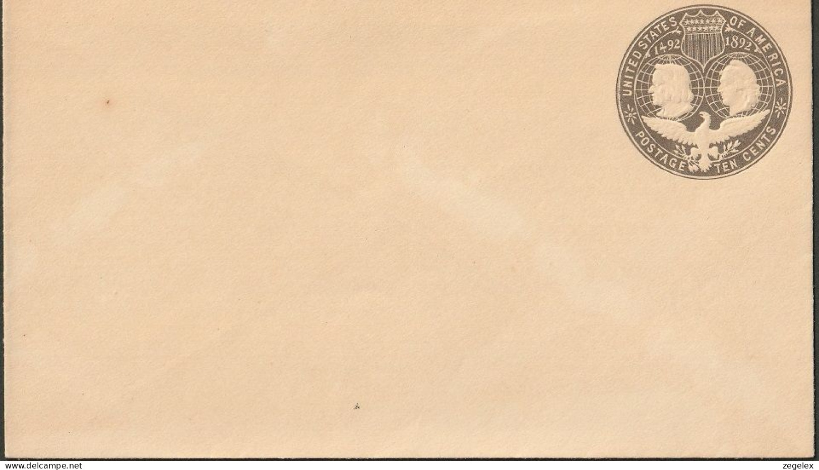 United States - Postal Stationary. 1893 TEN CENTS Scott U351, Unused. ** Open Lid,  Cat. USA 70,- - ...-1900