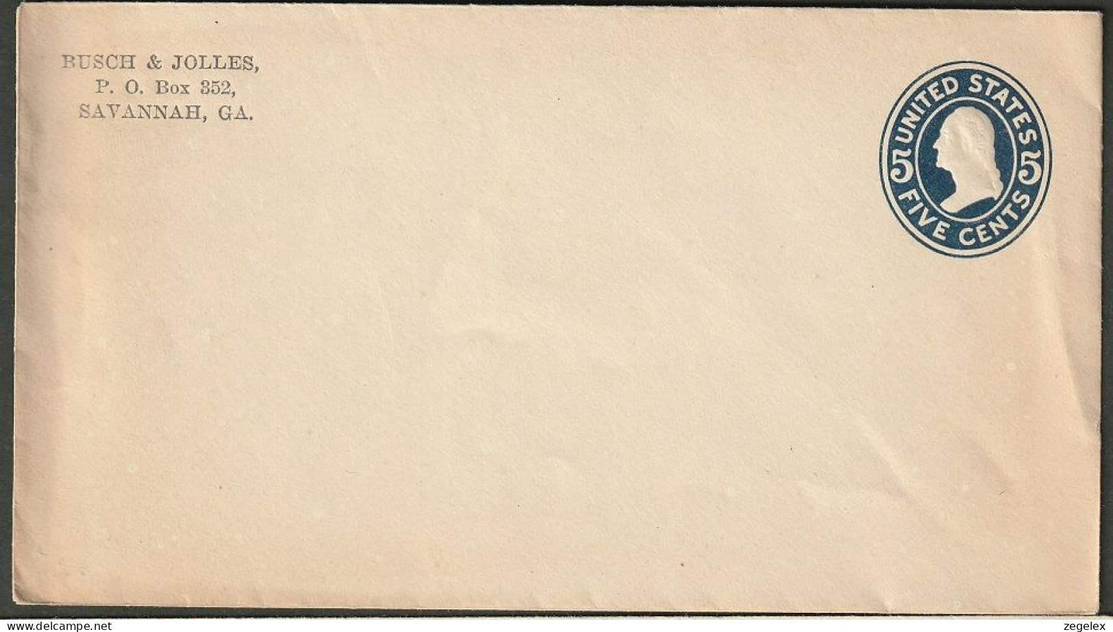 United States - Postal Stationary. Five Cents - Private Print "Busch & Jolles - Savannah" Unused - 1901-20