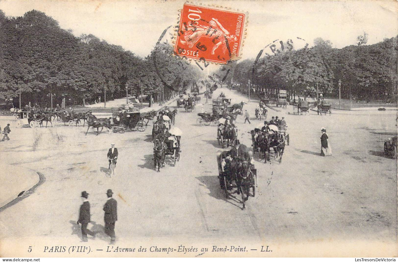 FRANCE - 75 - Paris - L'Avenue Des Champs-Elysées Au Rond-Point - Carte Postale Ancienne - Champs-Elysées