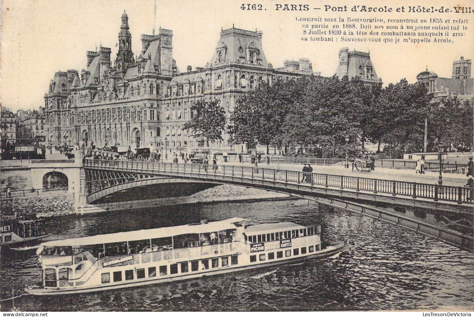 FRANCE - 75 - Paris - Pont D'Arcole Et Hôtel-de-Ville - Carte Postale Ancienne - Brücken