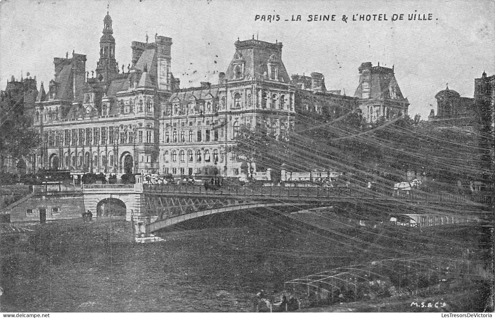 FRANCE - 75 - Paris - La Seine & L'Hôtel De Ville - Carte Postale Ancienne - El Sena Y Sus Bordes