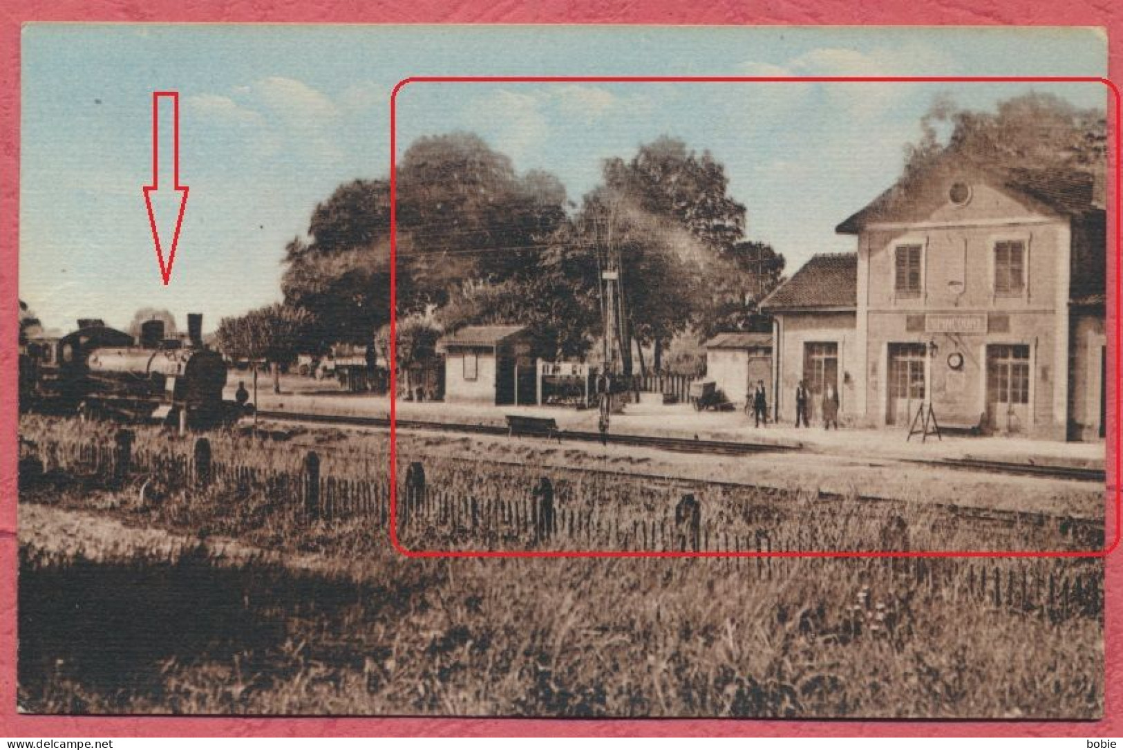 Spincourt Dépt. 55 Meuse : La Gare Côté Rails - Arrivée D'une Locomotive à Vapeur - Thème Train - 1958. - Spincourt