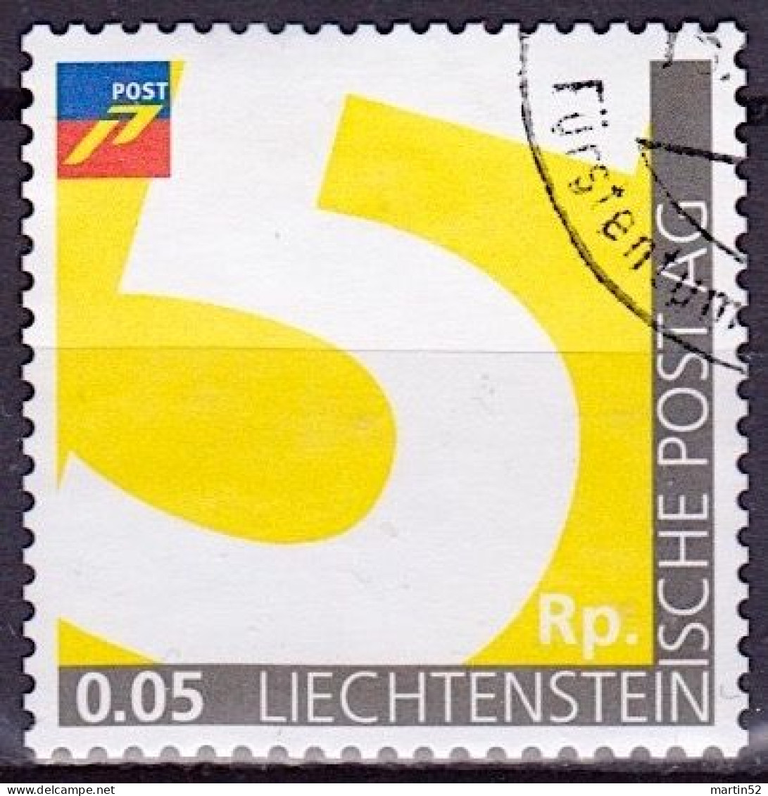 LIECHTENSTEIN 2022: Ergänzungswert (5 Rp) Spezial-Ausgabe Zur Tarif-Erhöhung Mit Eck-Stempel BALZERS - Gebraucht