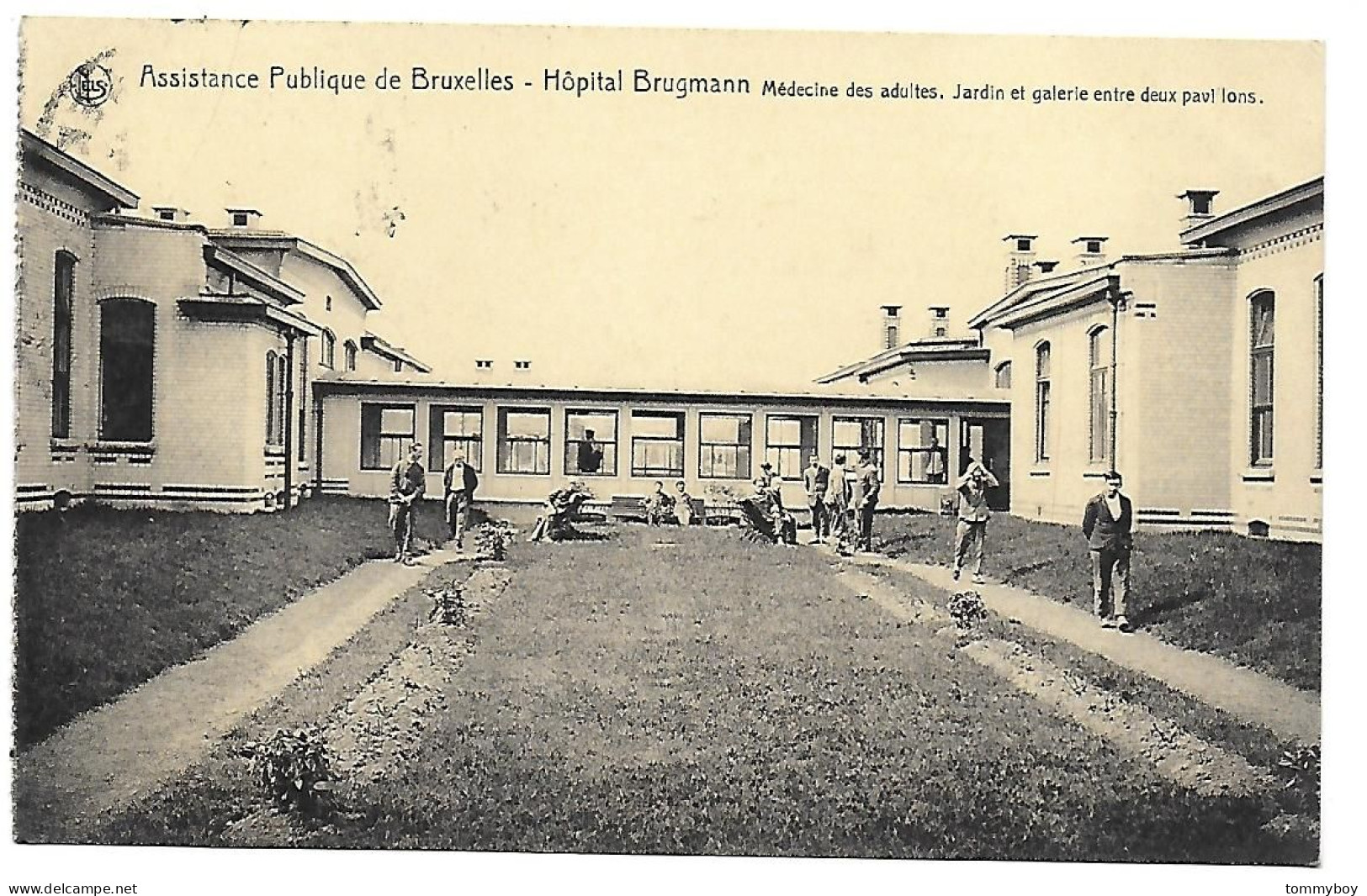 CPA Hôpital Brugmann, Médecine Des Adultes. Jardin Et Galerie Entre Deux Pavillons - Jette