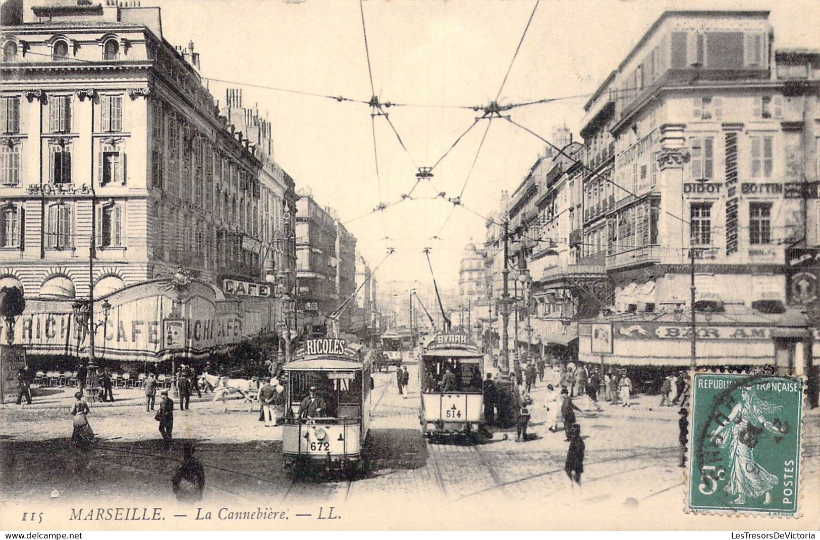 FRANCE - 13 - Marseille - La Cannebière - Carte Postale Ancienne - Canebière, Centro Città