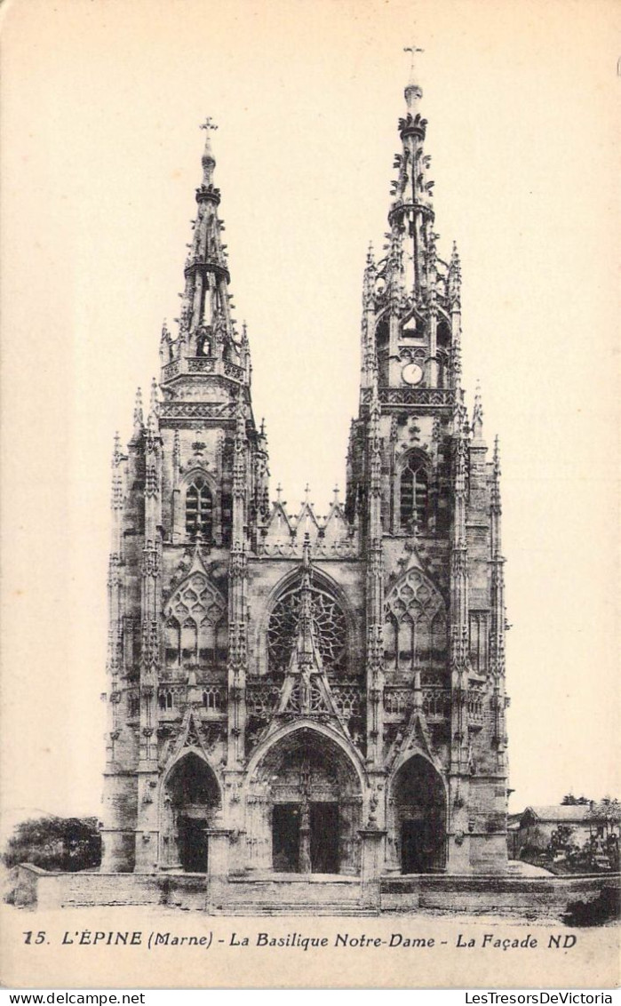 FRANCE - 51 - L'Epine - La Basilique Notre-Dame - La Façade Nord - Carte Postale Ancienne - L'Epine