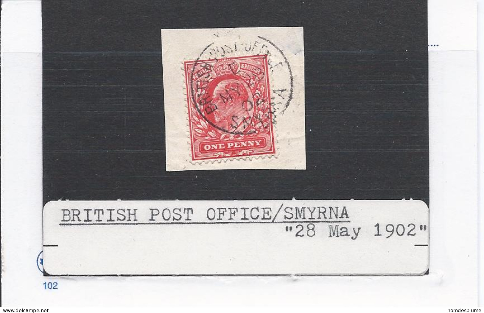 15260) UK GB Postmark Cancel Turkey - 1837-1914 Esmirna