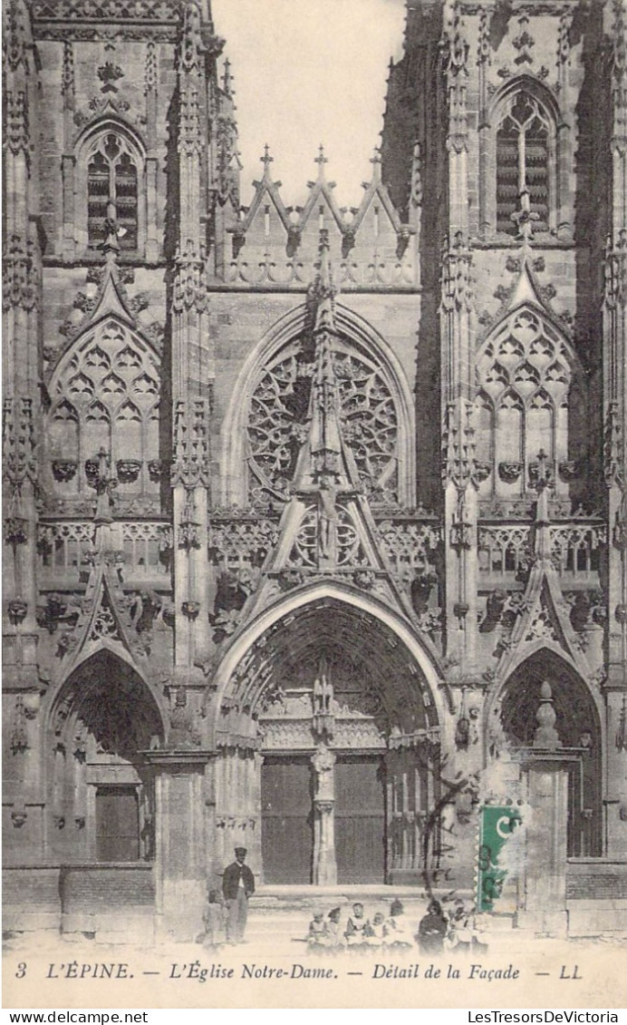 FRANCE - 51 - L'Epine - L'Eglise Notre-Dame - Détail De La Façade - Carte Postale Ancienne - L'Epine