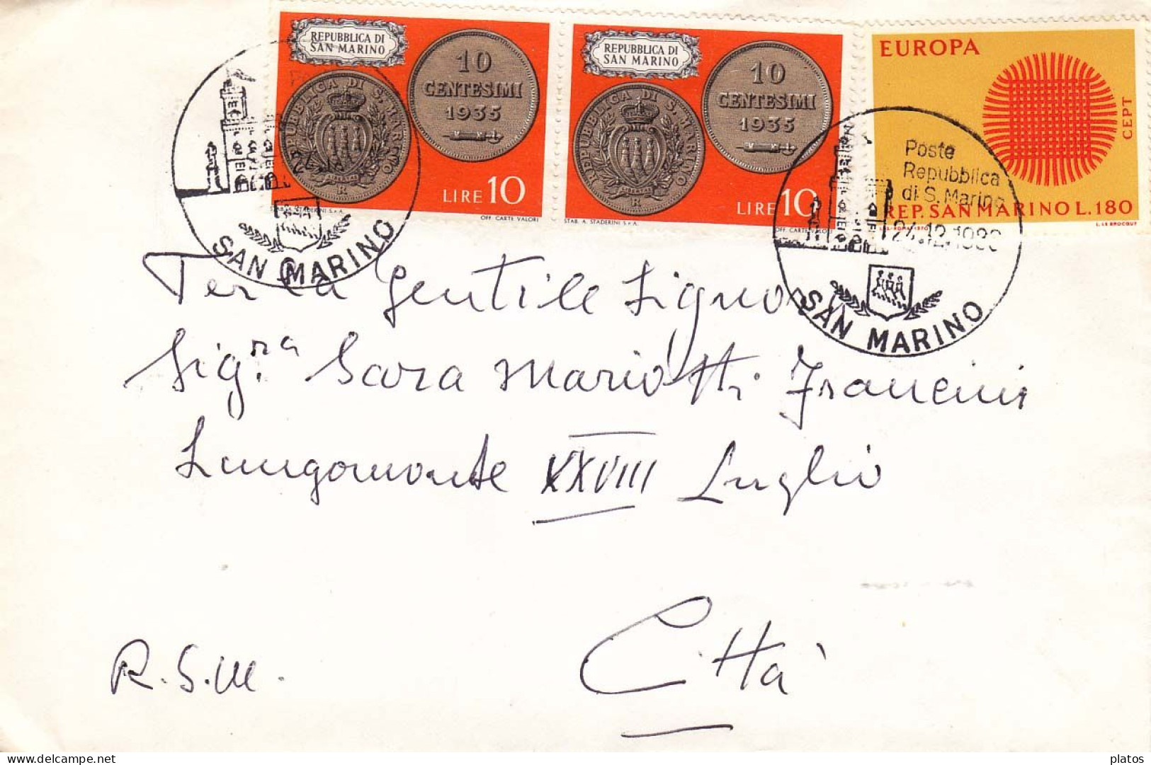 RS - Rep. S. Marino -  Europa L. 180 + L. 10 Monete X 2 - Cartas & Documentos