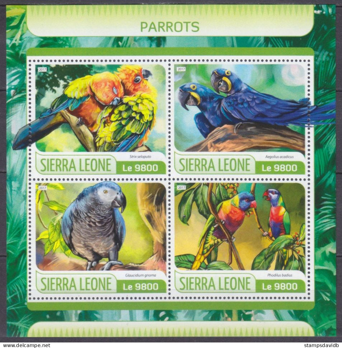 2017 Sierra Leone 8590-8593KL Birds - Parrots 11,00 € - Perroquets & Tropicaux