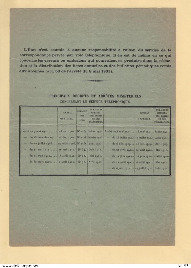 Concession D Un Poste Telephonique - Bray Et Lu - 1914 - Timbre Fiscal - Telegraaf-en Telefoonzegels