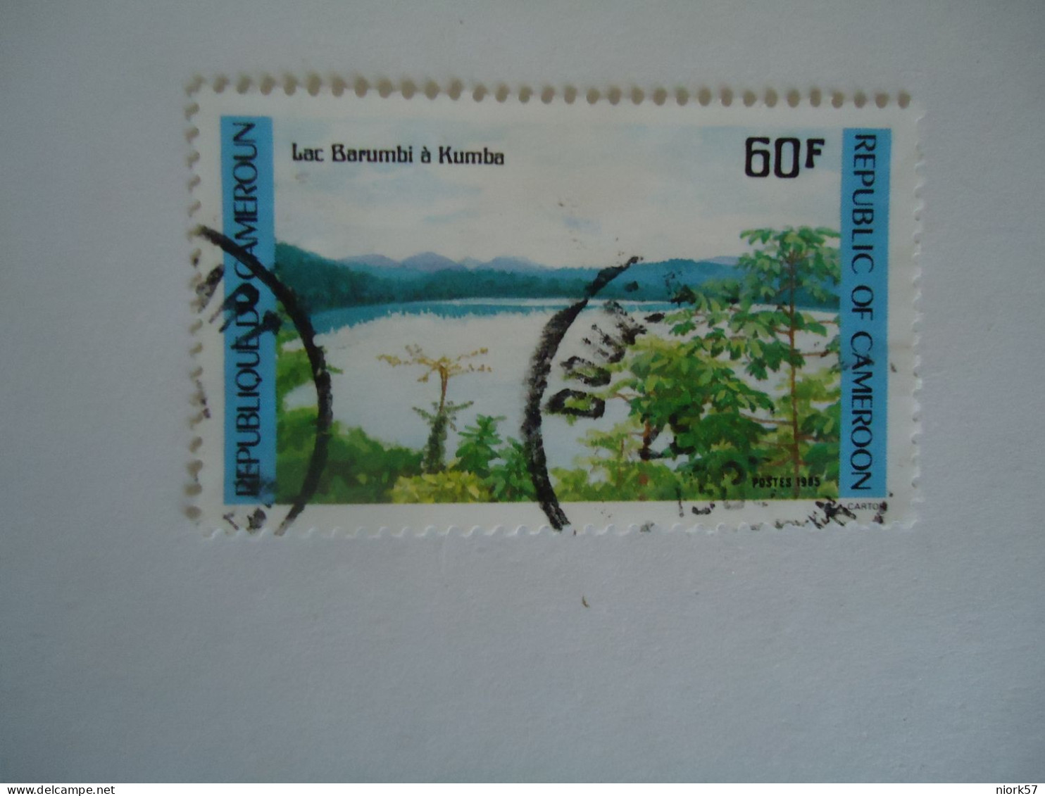 CAMEROON  USED  STAMPS  LAKE  WITH POSTMARK - Cameroun (1960-...)