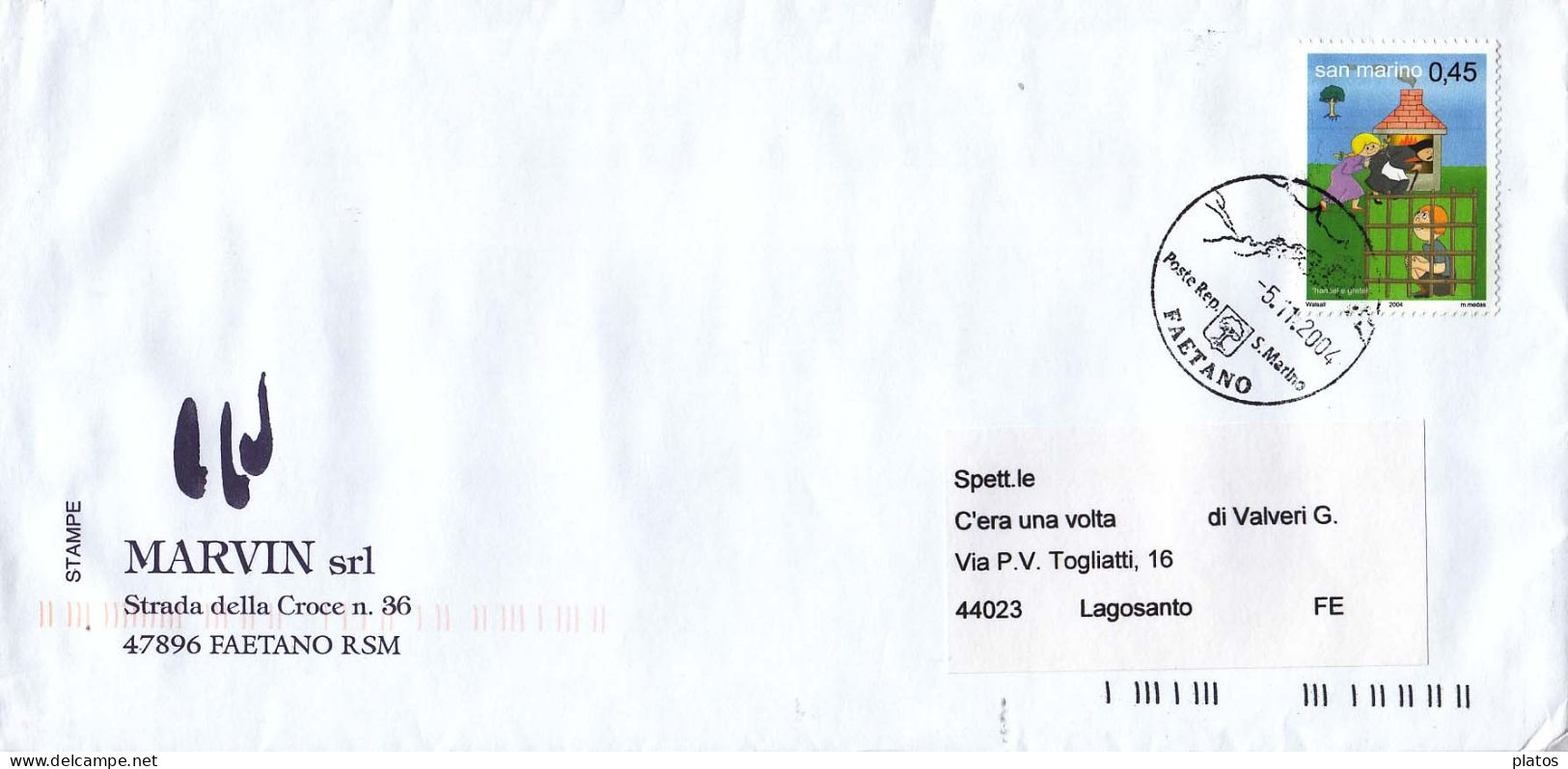 RS - Rep. S. Marino - Fiaba  € 0,45 Isolato - Briefe U. Dokumente
