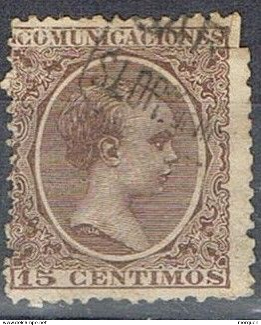 Sello 15 Cts Alfonso XIII Pelon, Carteria Tipo I, SAN LORENZO MORUNYS (Lerida), Num, 219 º - Usados