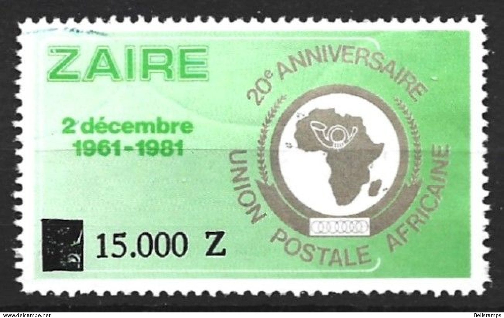 Zaire 1991. Scott #1352 (U) 20th Anniv. Of African Postal Union - Usados