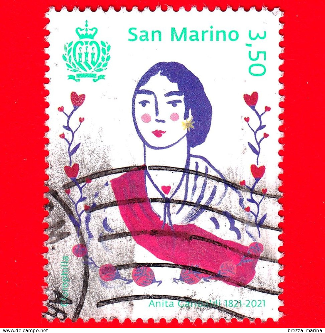 SAN MARINO - Usato - 2021 - 200 Anni Della Nascita Di Anita Garibaldi - Ritratto - 3.50 - Used Stamps