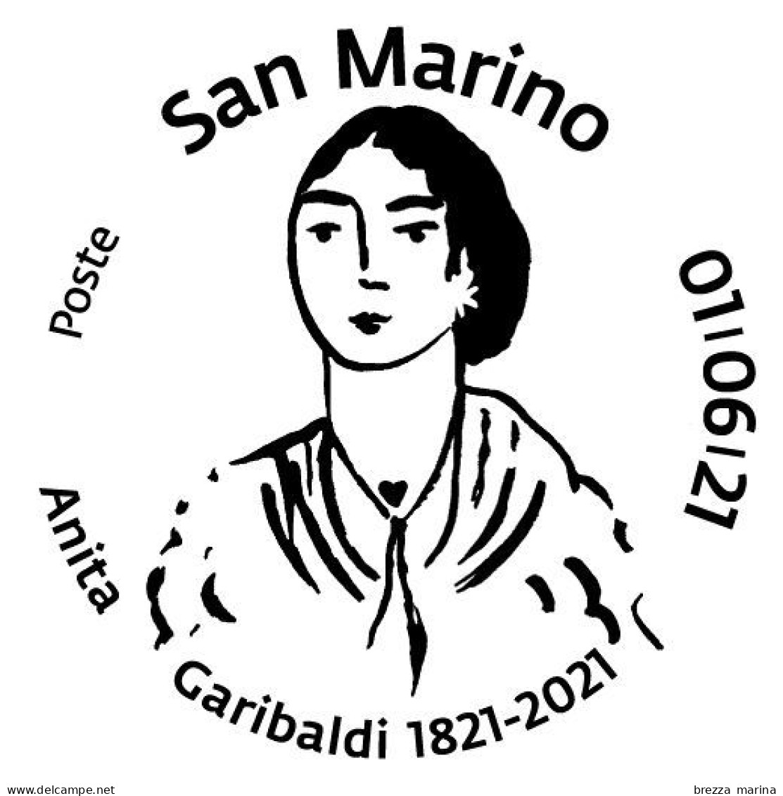 SAN MARINO - Usato - 2021 - 200 Anni Della Nascita Di Anita Garibaldi - Ritratto - 3.50 - Oblitérés