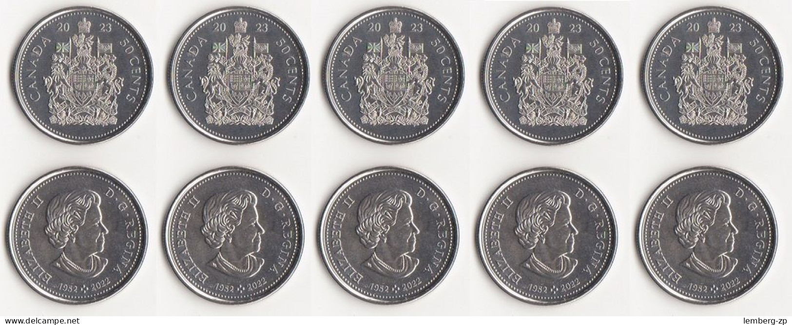 Canada - 5 Pcs X 50 Cents 2023 UNC Lemberg-Zp - Canada