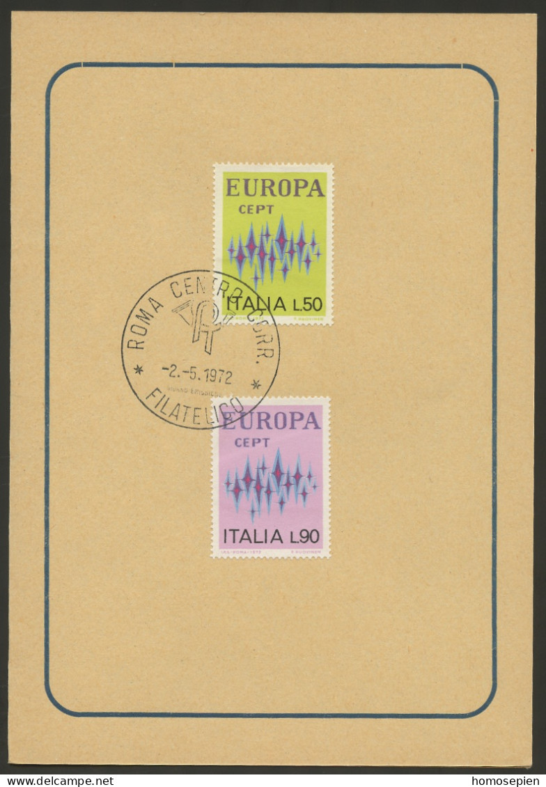 Europa CEPT 1972 Italie - Italy - Italien Y&T N°DP1099 à 1100 - Michel N°PD1364 à 1365 (o) - Format 130*185 - 1972