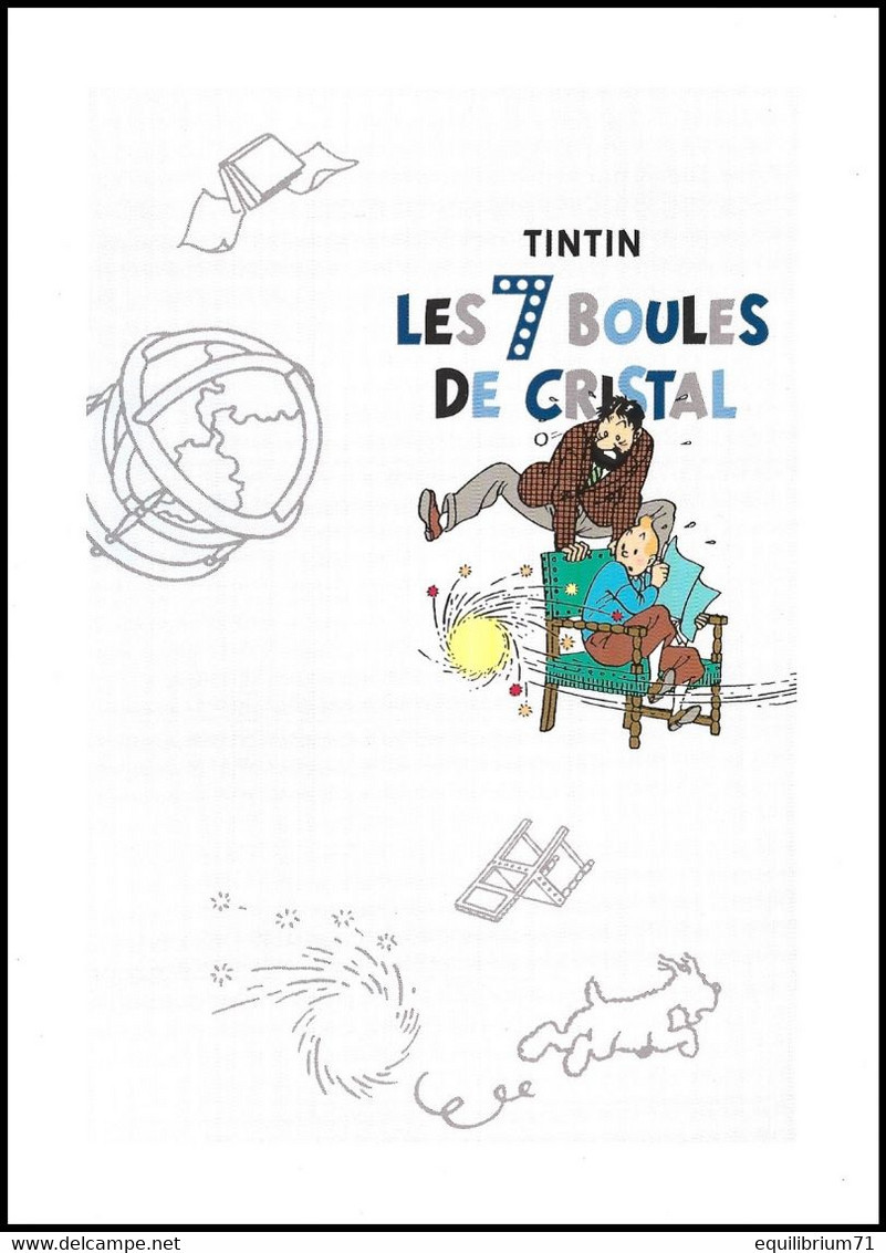 Double Carte Pliante / Dubbele Vouwkaart** - Kuifje / Tintin - Les 7 Boules De Cristal / De 7 Kristallen Bollen - Bandes Dessinées