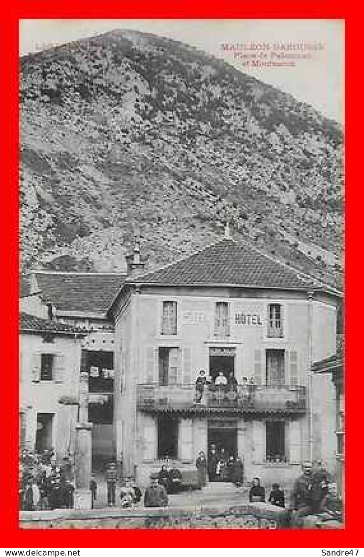 CPA (65) MAULEON-BAROUSSE.  Place De Palouman Et Montsacon, Animé, Hôtel...O1350 - Mauleon Barousse