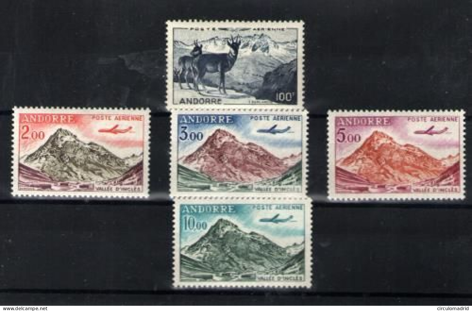 Andorra Francesa (aéreos) Nº 1, 5/8. Años 1950/54 - Luftpost