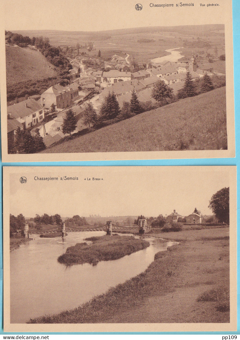 9 CP CHASSEPIERRE  état Parfait  Le Breux Laiche Intérieur église Pont Du Vicinal Moulin - Chassepierre