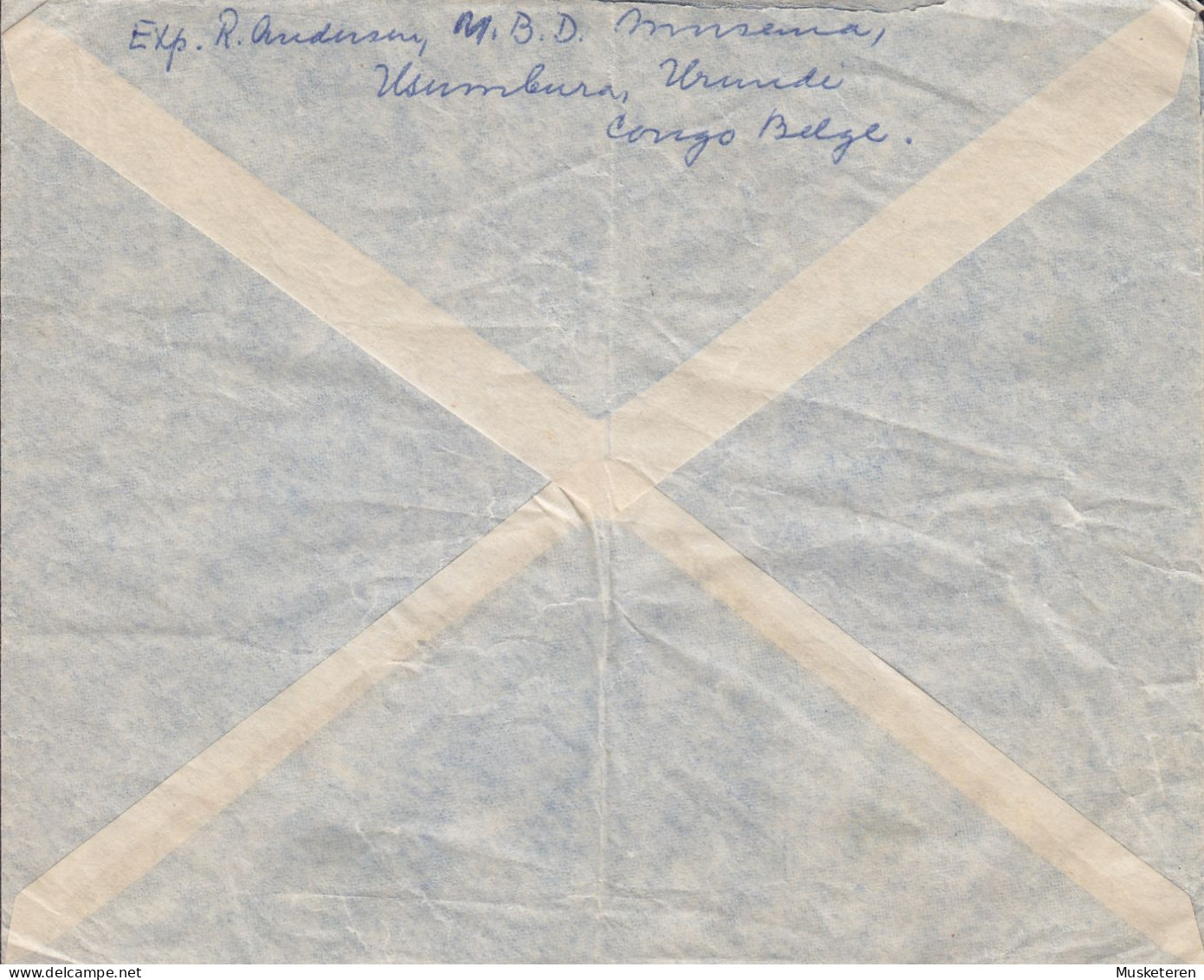 Ruanda-Urundi Par Avion USUMBURA 1954 Mult. Franked Cover Brief Lettre COPENHAGEN Denmark (2 Scans) - Lettres & Documents