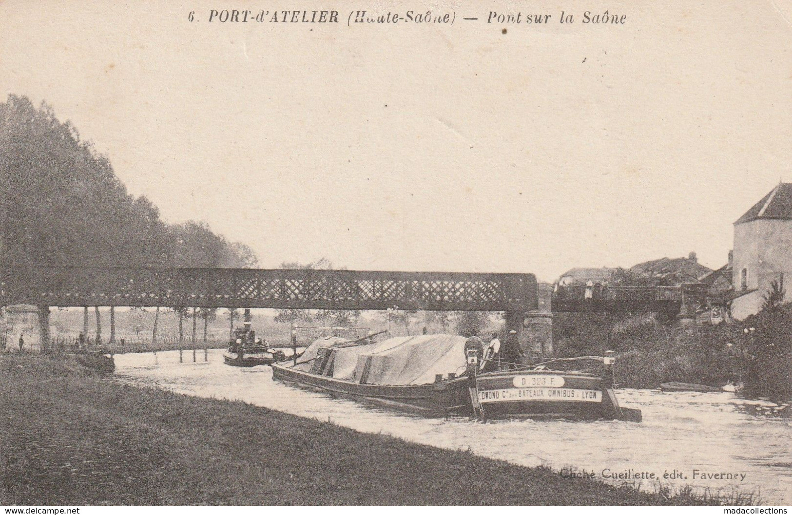 Péniches à Port D'Atelier (70 - Haute Saône) Pont Sur La Saône - Péniches