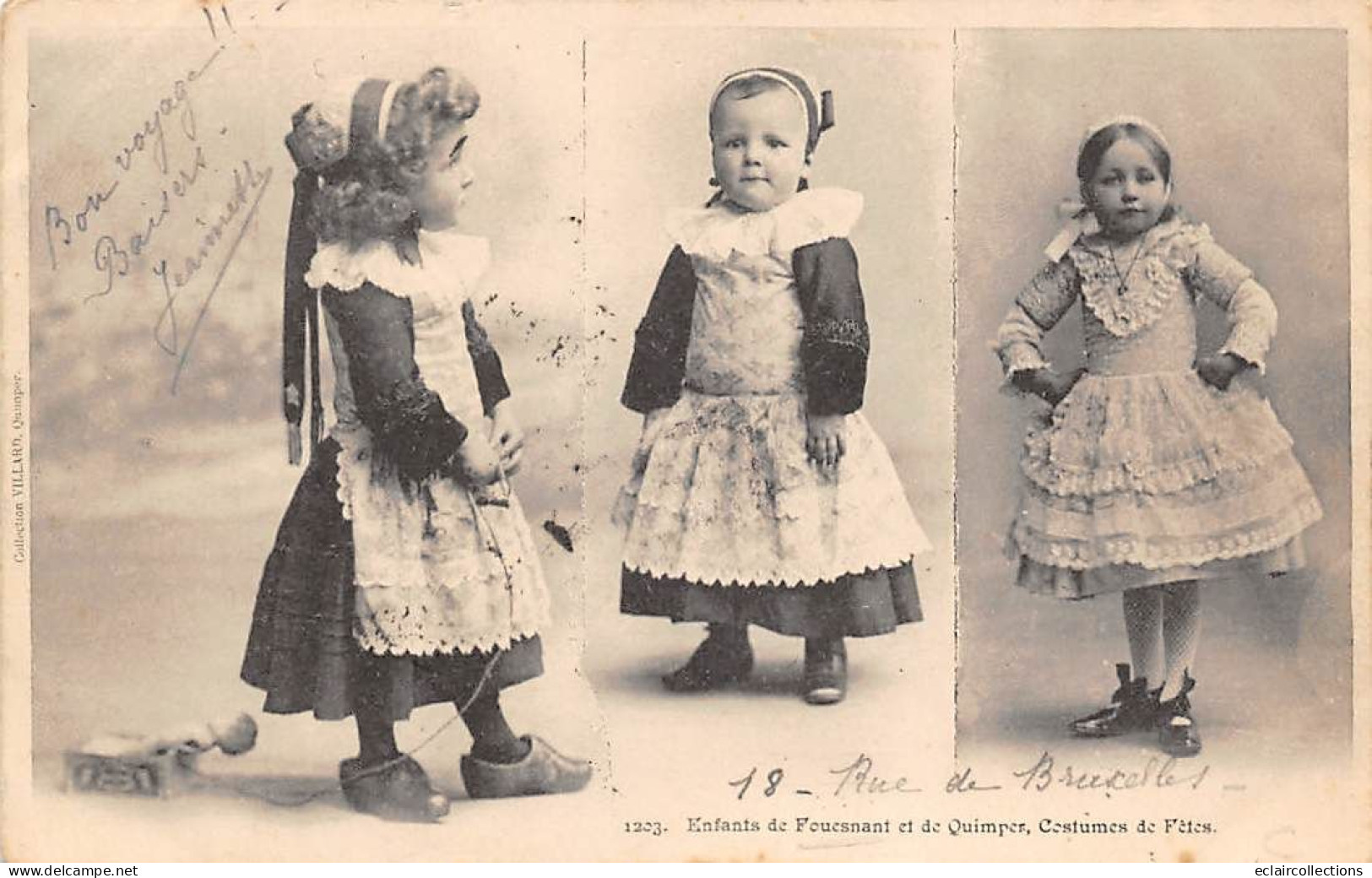 Fouesnant        29        Costumes De Fête. Enfants De Fouesnant Et Quimper       N° 1203    .(voir Scan) - Fouesnant