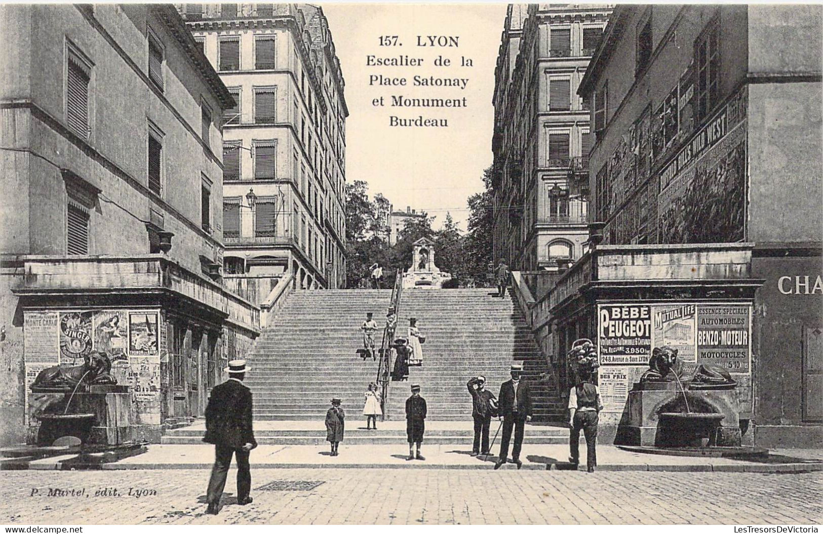 FRANCE - 69 - Lyon - Escalier De La Place Satonay Et Monument Burdeau - Carte Postale Ancienne - Otros & Sin Clasificación
