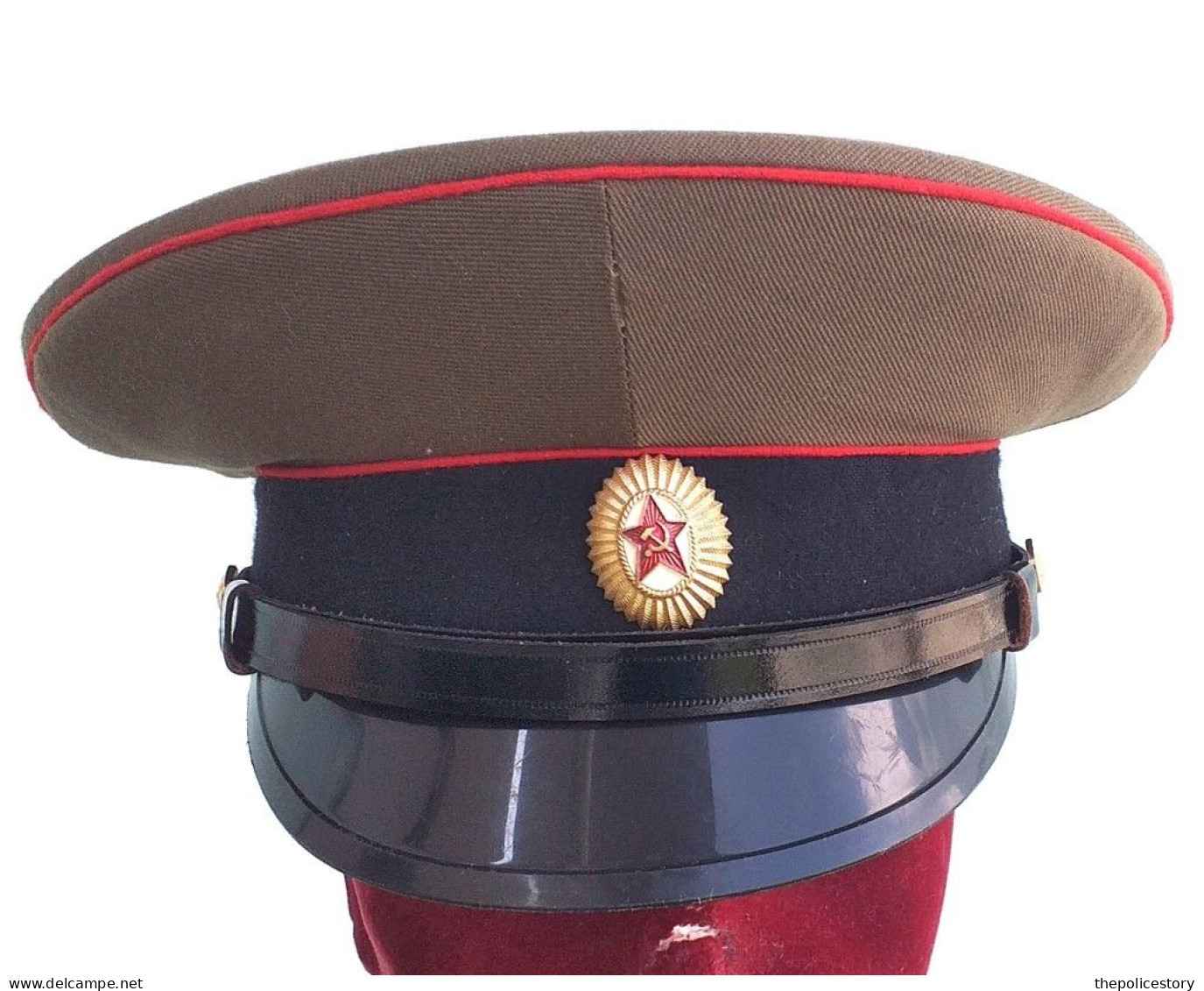 Berretto Visiera Sovietico Vintage Armata Rossa Fanteria Originale Completo Tg.57 - Headpieces, Headdresses